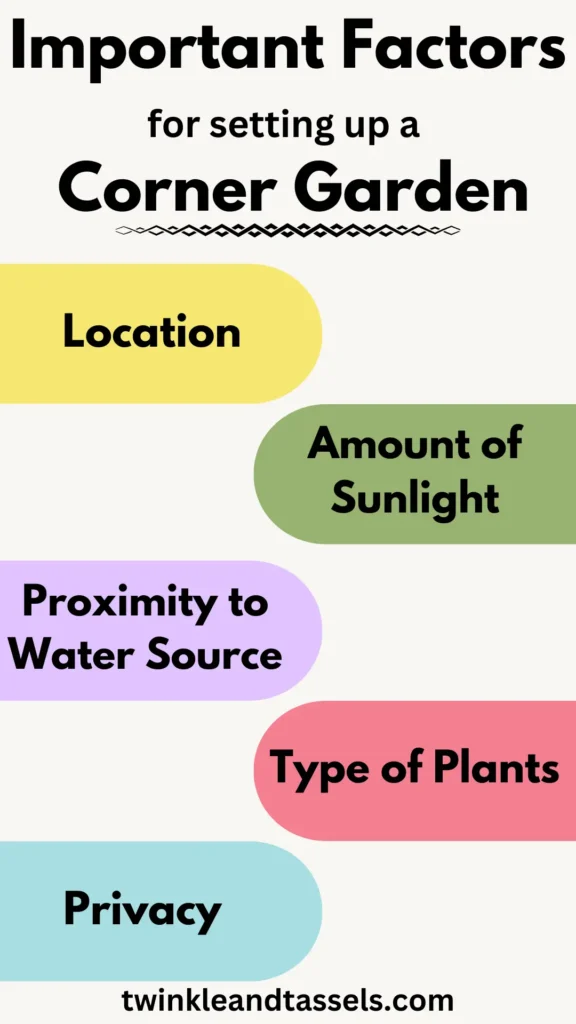 factors for a corner garden
