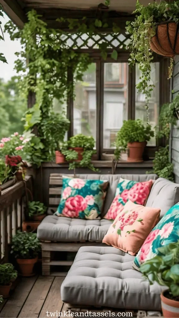 Colorful cushions for balcony
