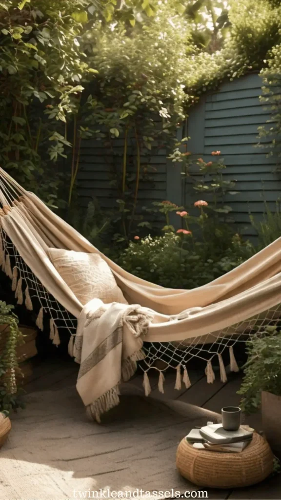 corner garden with hammock