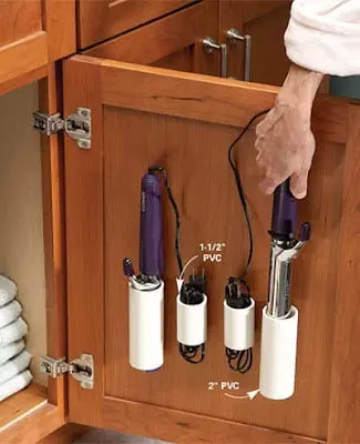 pvc pipes to organize appliances