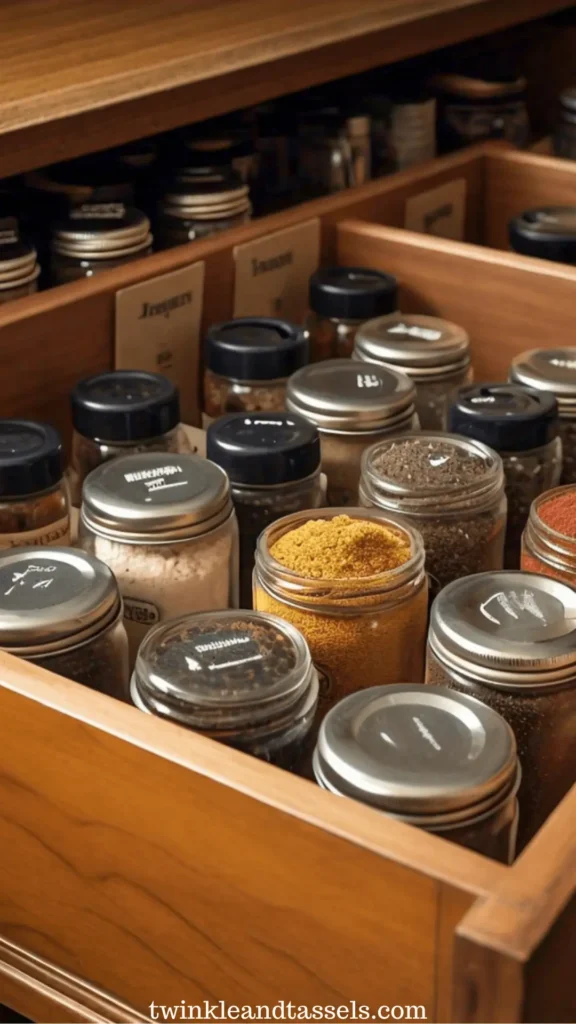 spice organization in kitchen drawers