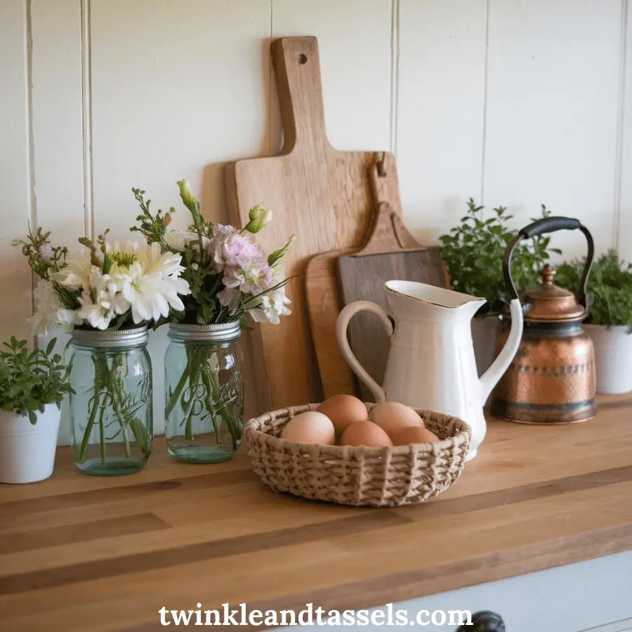 farmhouse kitchen counter decor