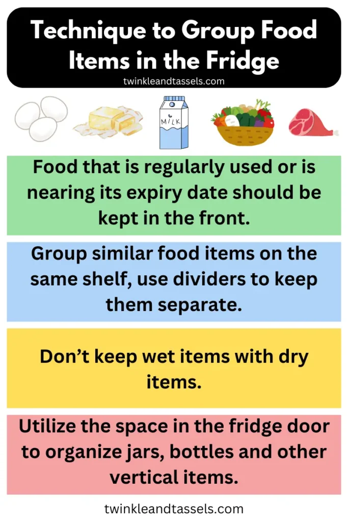 how to group food items in fridge