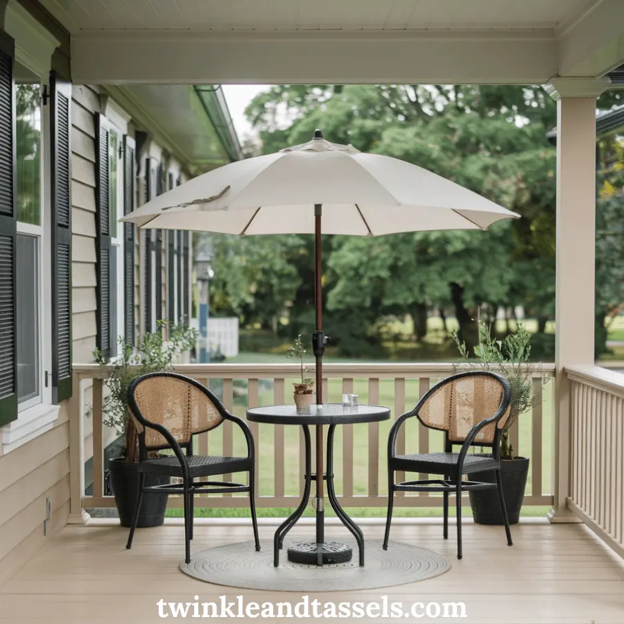 umbrella in front patio