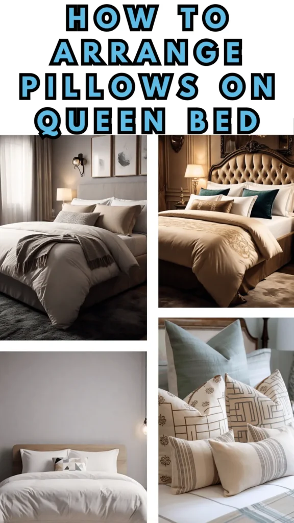 arrange pillows on bed