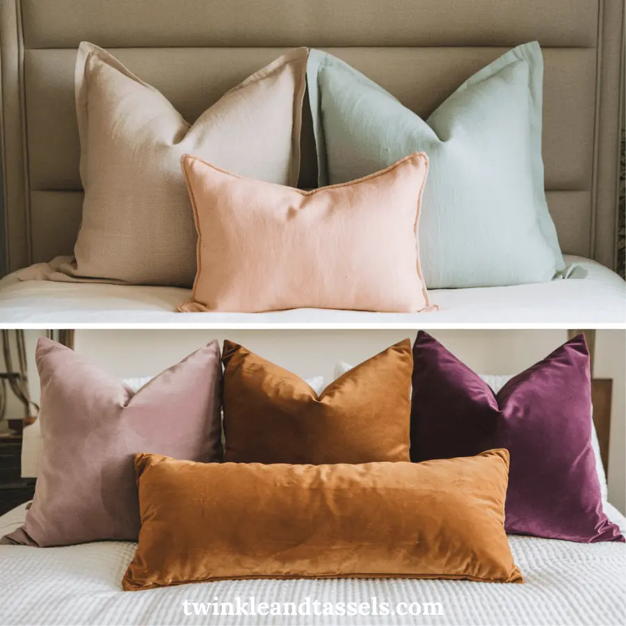 seasonal swap pillow arrangement