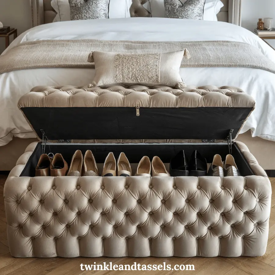 ottoman with hidden shoe storage
