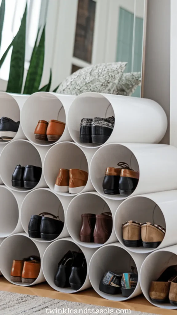 pvc pipes for shoe storage