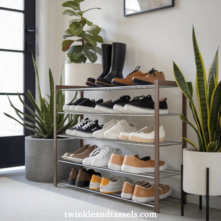 multi-tiered shoe rack