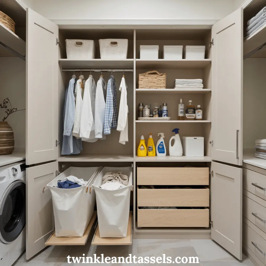 pullout hampers for laundry closet