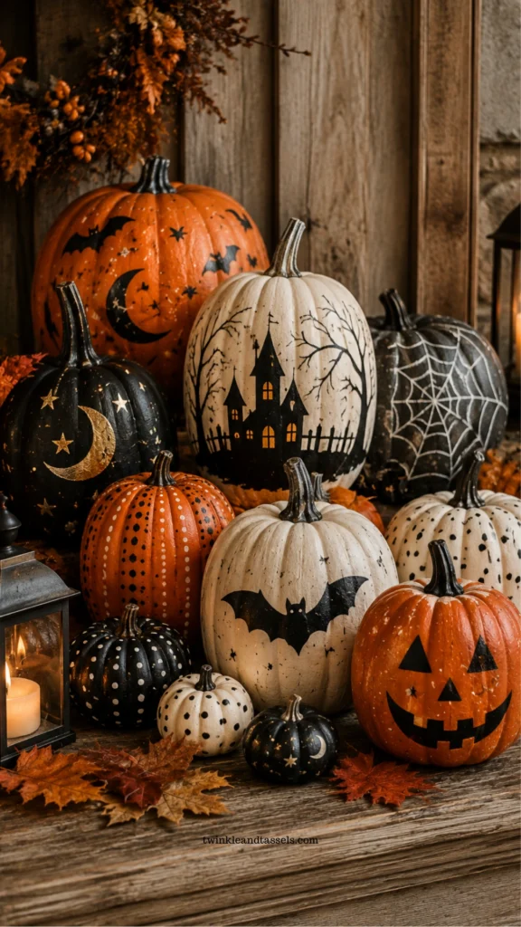 Halloween painted pumpkins