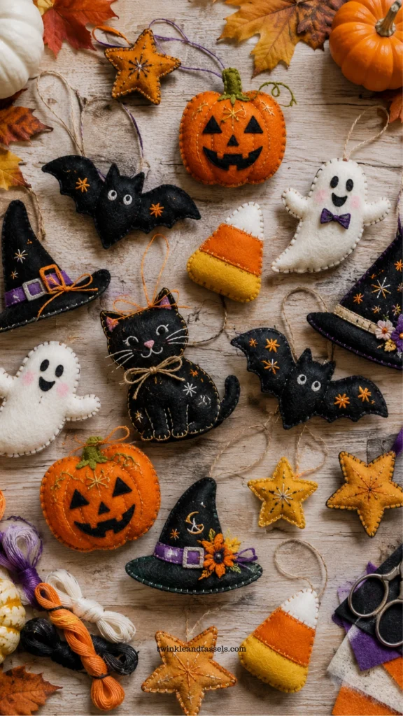 Halloween felt ornaments