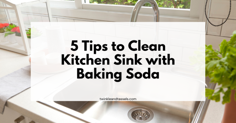clean kitchen sink with baking soda
